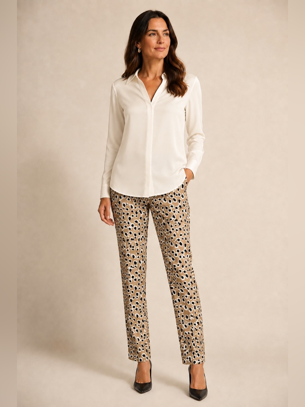 Purotatto Leopard Print Cotton Pants made in Italy NWOT